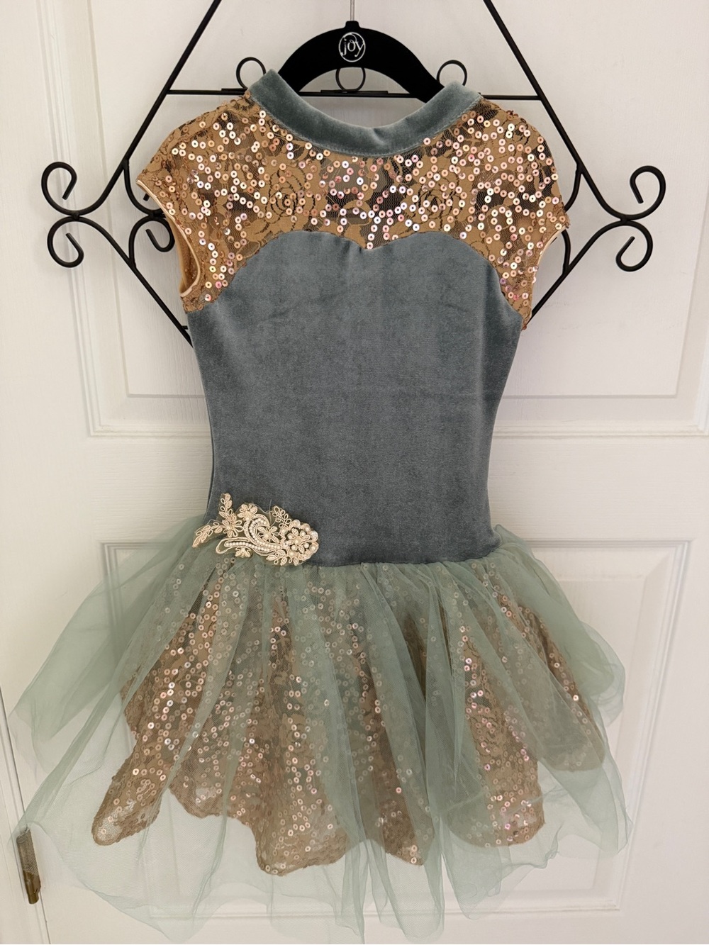 Revolution Sage Green and Gold Sequin Dance Tutu Dress